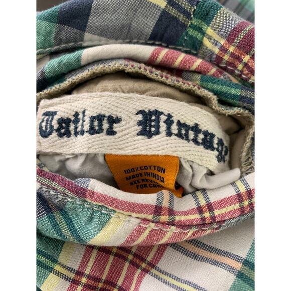 Tailor Vintage Men’s Reversible Plaid Khaki Linen Shorts Size 38 USA - Picture 11 of 12